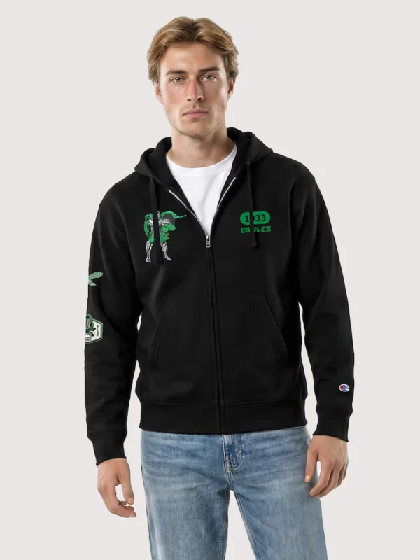 Philadelphia Eagles Disney x Champion Doctor Doom Black Zip-up Hoodie