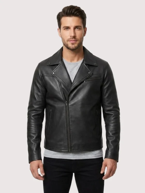 Mens Classic Leather Black Jacket